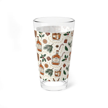 Alcohol Cocktail Mixing Glass — 16oz Holiday Rum Spirits Pattern ( Free Shipping)
