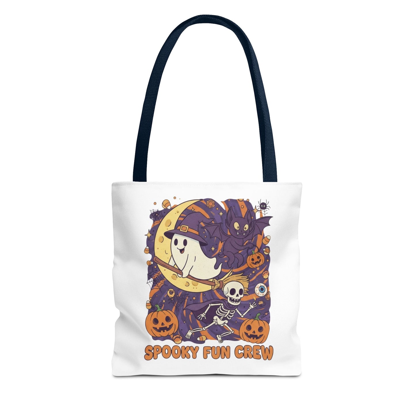 Spooky Fun Crew Halloween Tote Bag, Trick or Treat Bag, Haunted House Accessory, Fall Gift, Party Favor