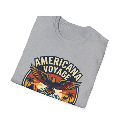 Americana Voyage retro Graphic T-Shirt — Coast to Coast Eagle Sunset