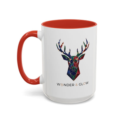 Geometric Stag Accent Coffee Mug — "Wonder & Glow" 11/15oz