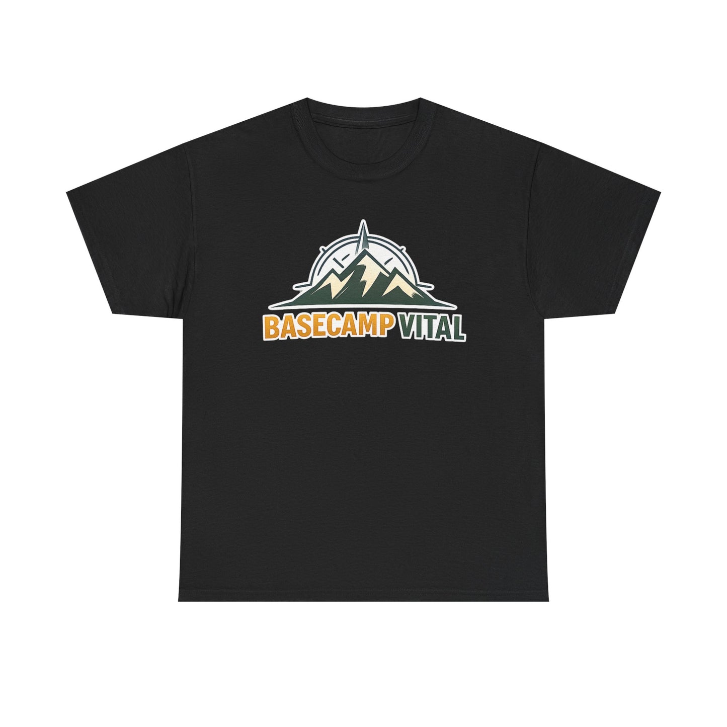 Base Camp Vital Mountain Compass Crewneck T-Shirt | Outdoor Hiking Graphic Tee | Midweight Cotton Trail Shirt (free shipping)