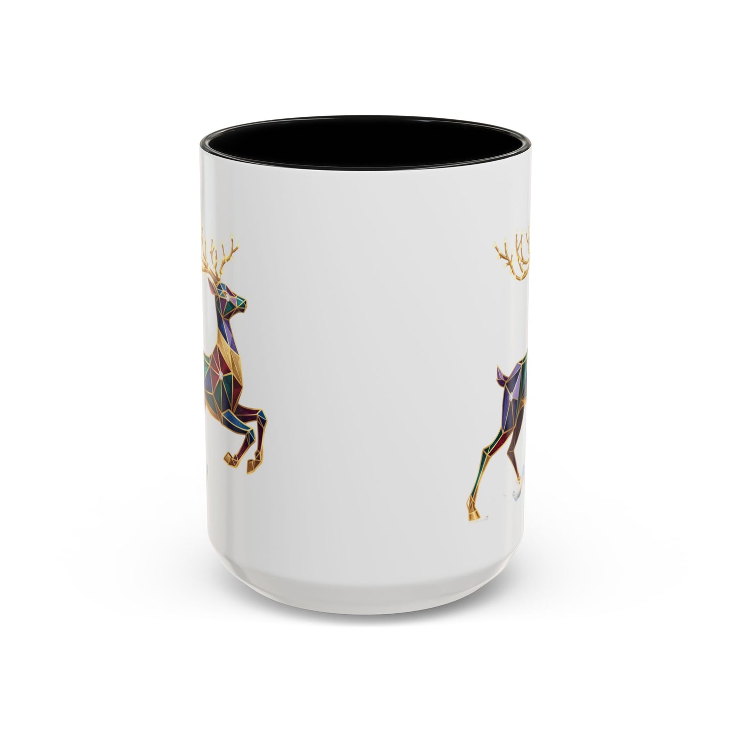 Geometric Rainbow Reindeer Accent Coffee Mug (11/15 oz)