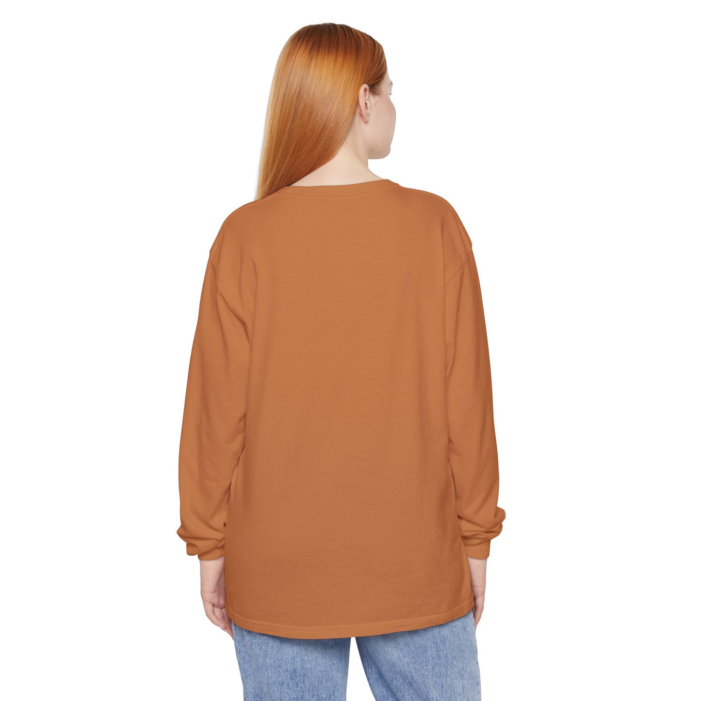 Women’s Yam colored Garment-Dyed Long Sleeve T-Shirt - Cozy Casual Style