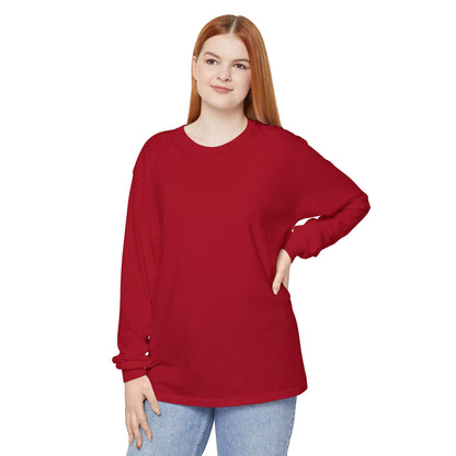 Women’s Vibrant red Garment-Dyed Long Sleeve T-Shirt for Every Occasion