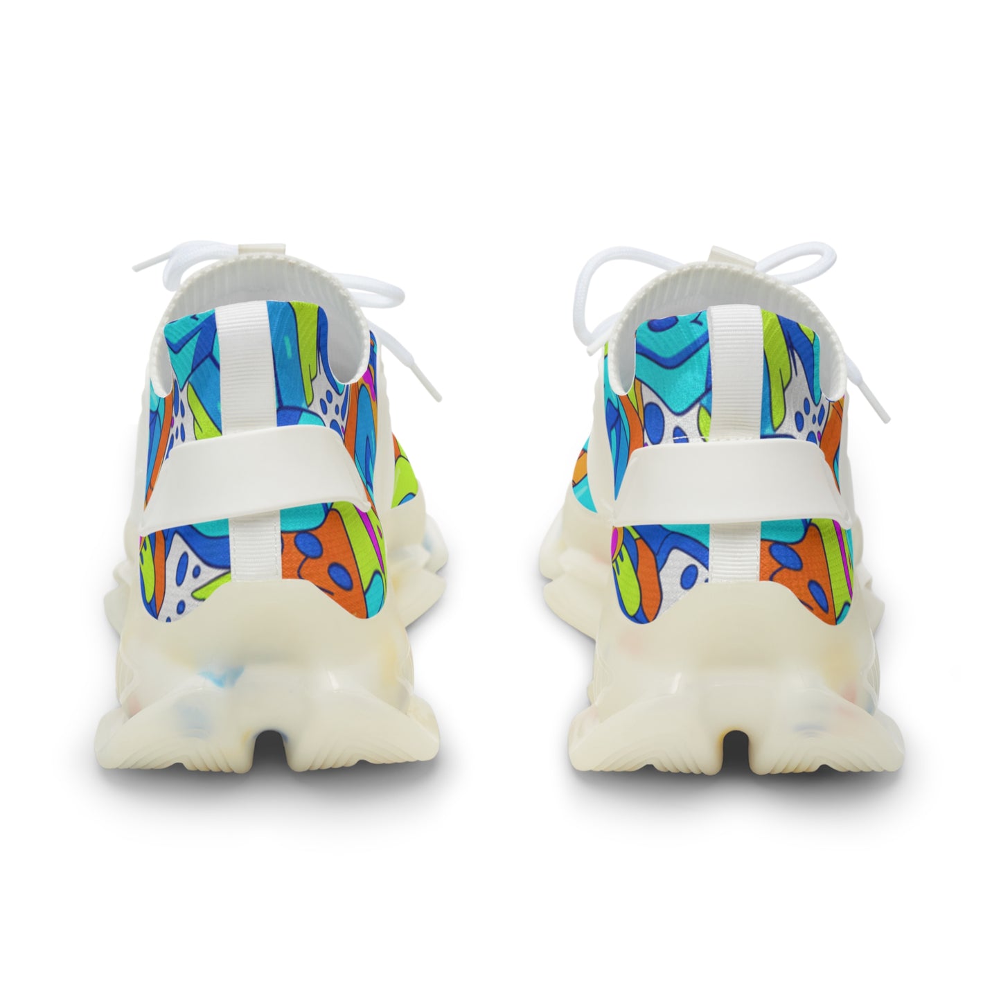 Men's Breathable Mesh Sneakers — Colorful Abstract Pattern Athletic Shoes (free shipping)