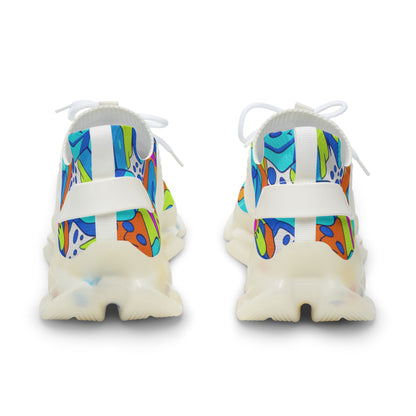 Men's Breathable Mesh Sneakers — Colorful Abstract Pattern Athletic Shoes (free shipping)