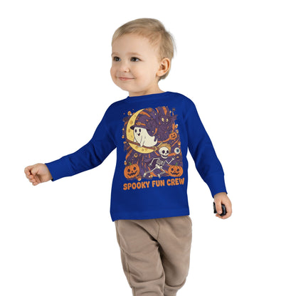 Toddler Halloween Long Sleeve Tee, Spooky Fun Crew Shirt, Kids Halloween Apparel, Fall Outfit for Toddlers, Halloween Party Wear