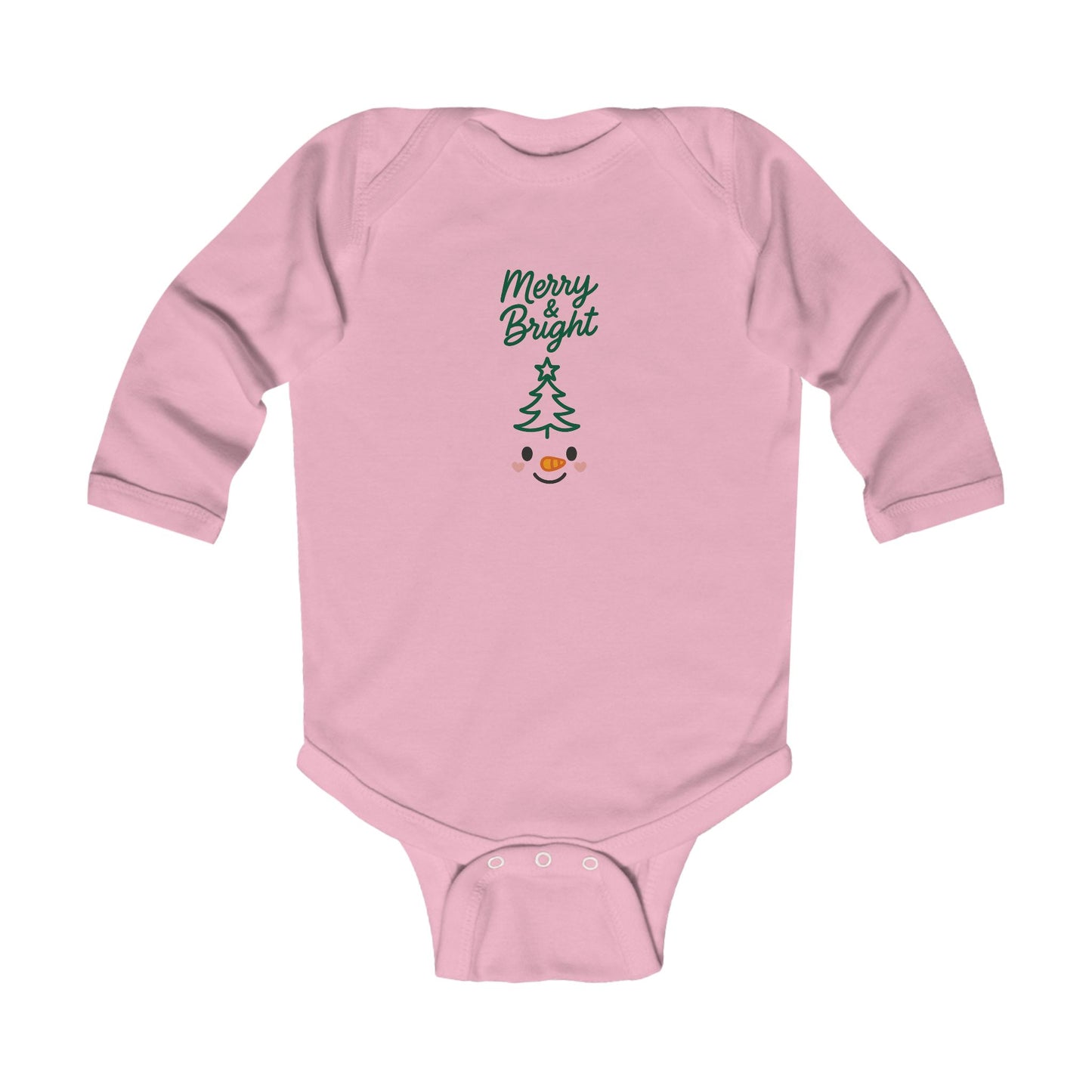 Infant Bodysuit — "Merry & Bright" Christmas Tree Snowman Holiday Romper