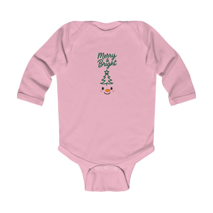 Infant Bodysuit — "Merry & Bright" Christmas Tree Snowman Holiday Romper