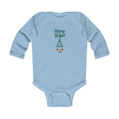 Infant Bodysuit — "Merry & Bright" Christmas Tree Snowman Holiday Romper