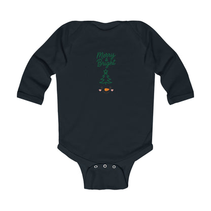 Infant Bodysuit — "Merry & Bright" Christmas Tree Snowman Holiday Romper