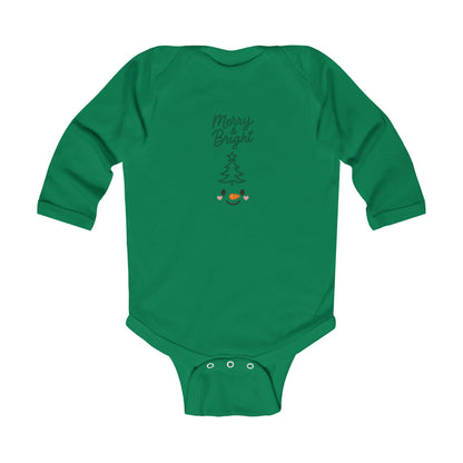 Infant Bodysuit — "Merry & Bright" Christmas Tree Snowman Holiday Romper