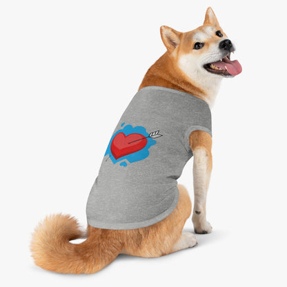 Pet Tank - Arrow Through Heart Cute Valentine Dog Shirt