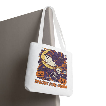 Spooky Fun Crew Halloween Tote Bag, Trick or Treat Bag, Haunted House Accessory, Fall Gift, Party Favor
