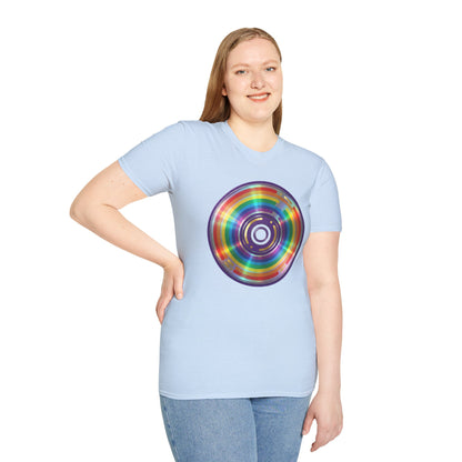 Retro Rainbow CD- Vinyl Record T-Shirt