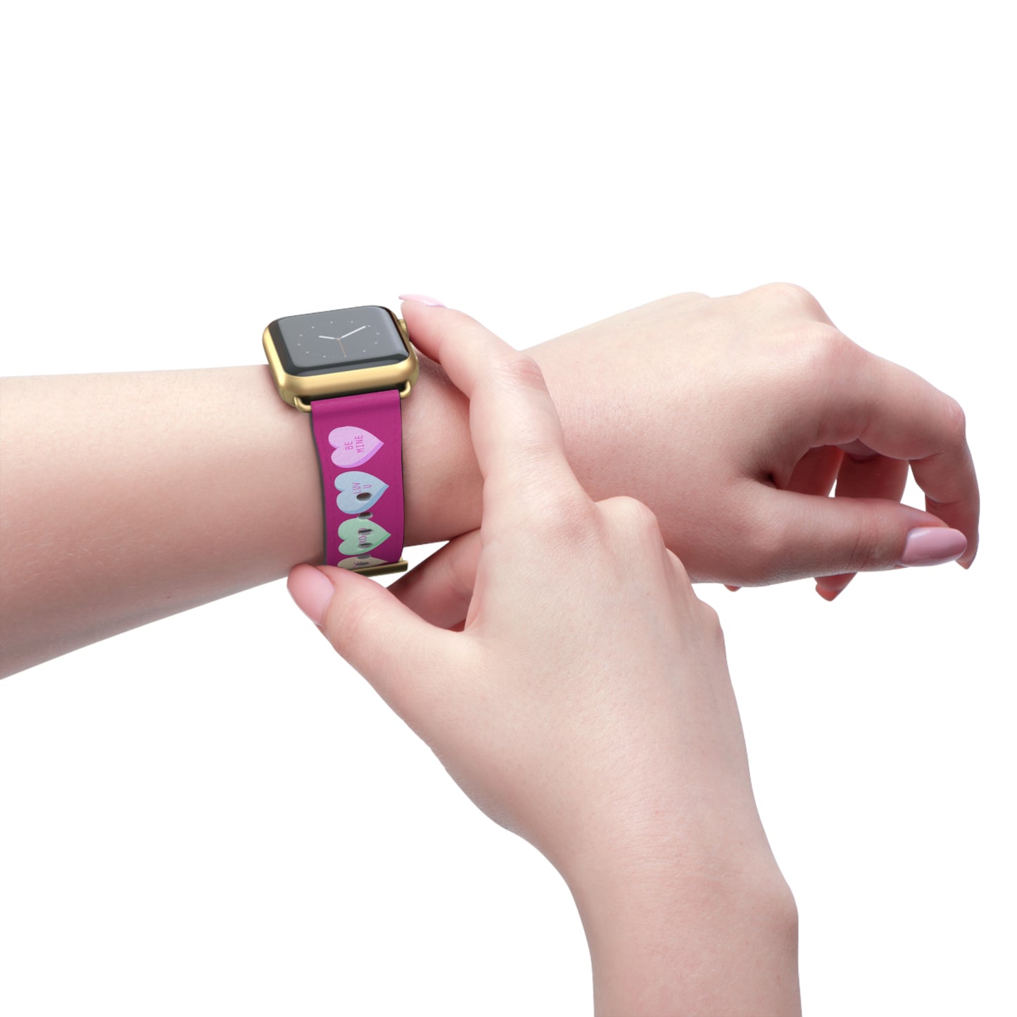 Colorful Valentine’s Day candy Hearts Watch Band - Cute, Adjustable Strap for All Occasions