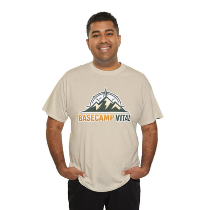 Base Camp Vital Mountain Compass Crewneck T-Shirt | Outdoor Hiking Graphic Tee | Midweight Cotton Trail Shirt (free shipping)