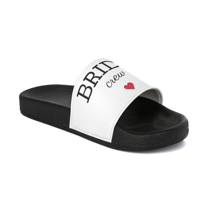 Bride crew, red heart, bridesmaids styleWomen's Slide Sandals