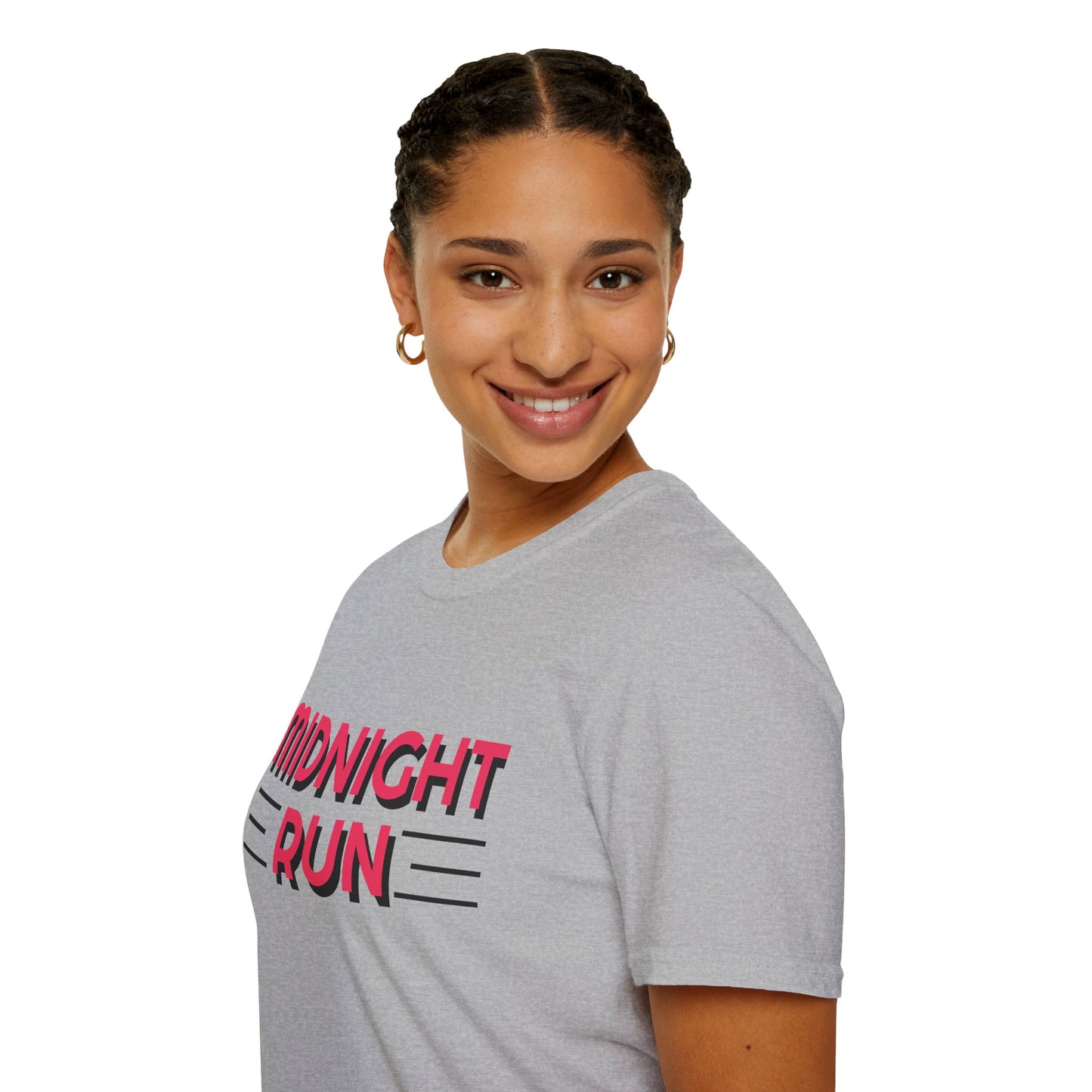 Midnight Run T-Shirt — Retro Pink Track Graphic Tee