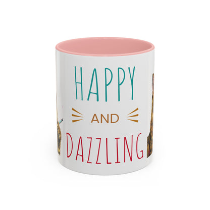 Happy and Dazzling smoking Cat Coffee Mug- cat smoking cigarette- funny (free shipping)