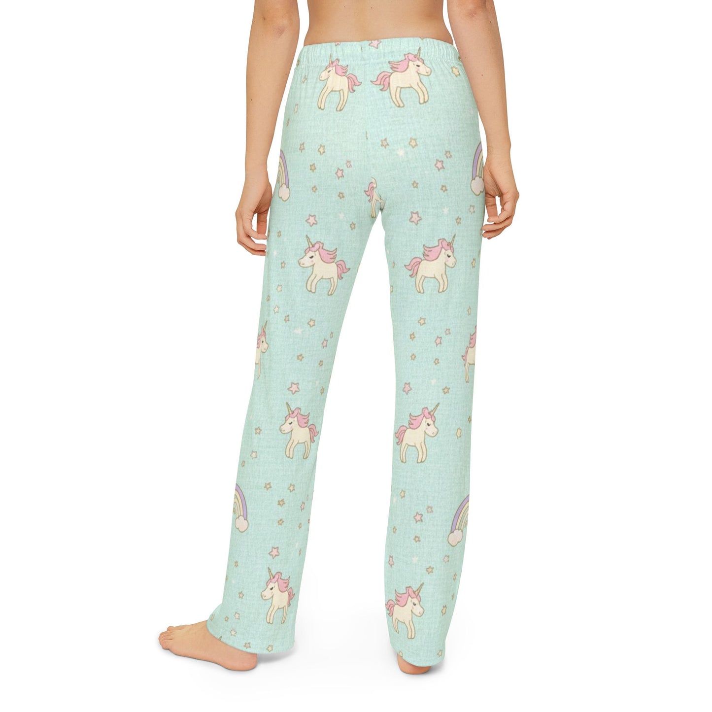 Kids Unicorn Lounge Pants – Pastel Rainbow All-Over Print