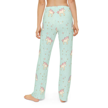 Kids Unicorn Lounge Pants – Pastel Rainbow All-Over Print