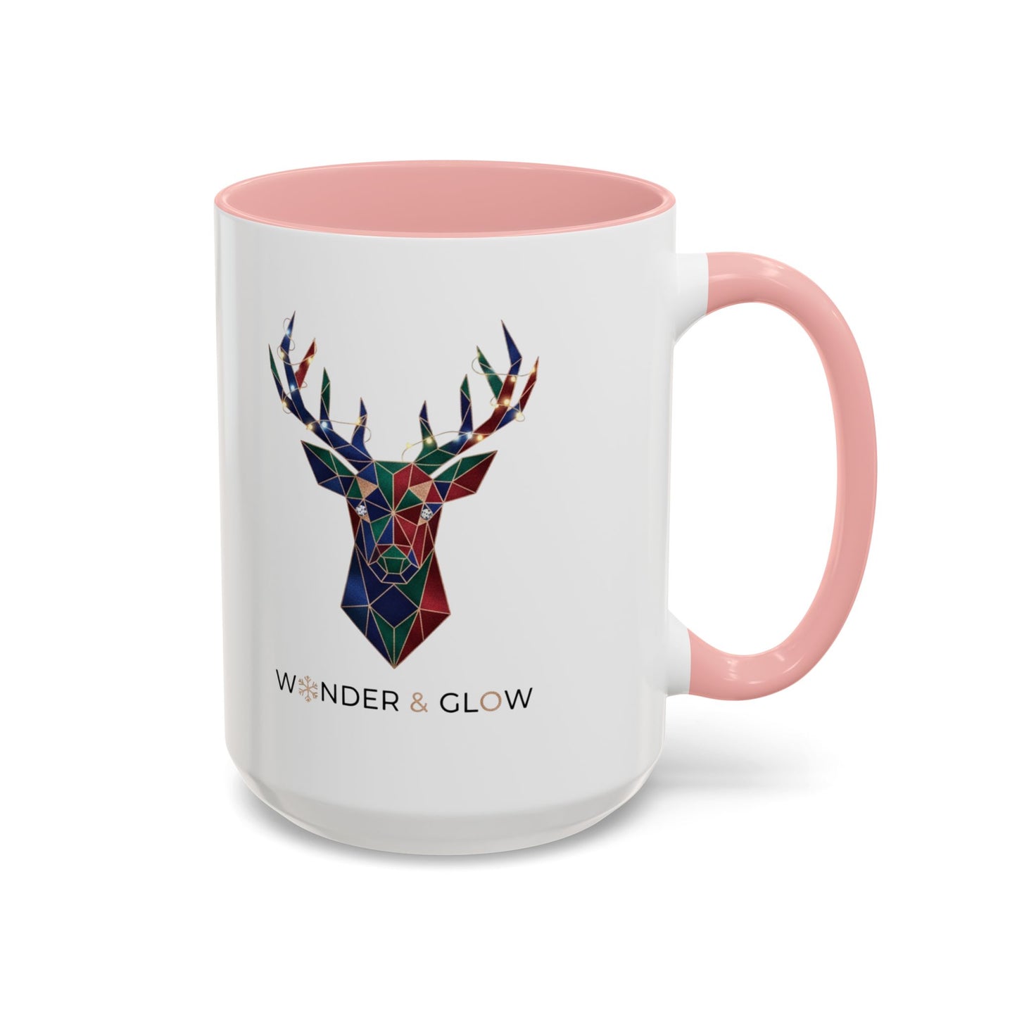 Geometric Stag Accent Coffee Mug — "Wonder & Glow" 11/15oz