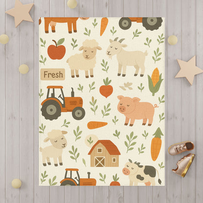 Farm Animal Toddler Blanket - Cozy and Cute Nursery Décor