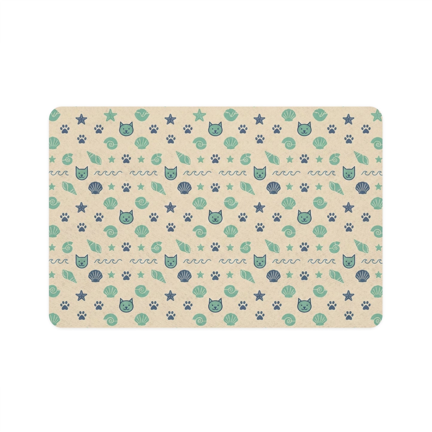 Beach themed cat and dog Pet Food Mat (12x18)