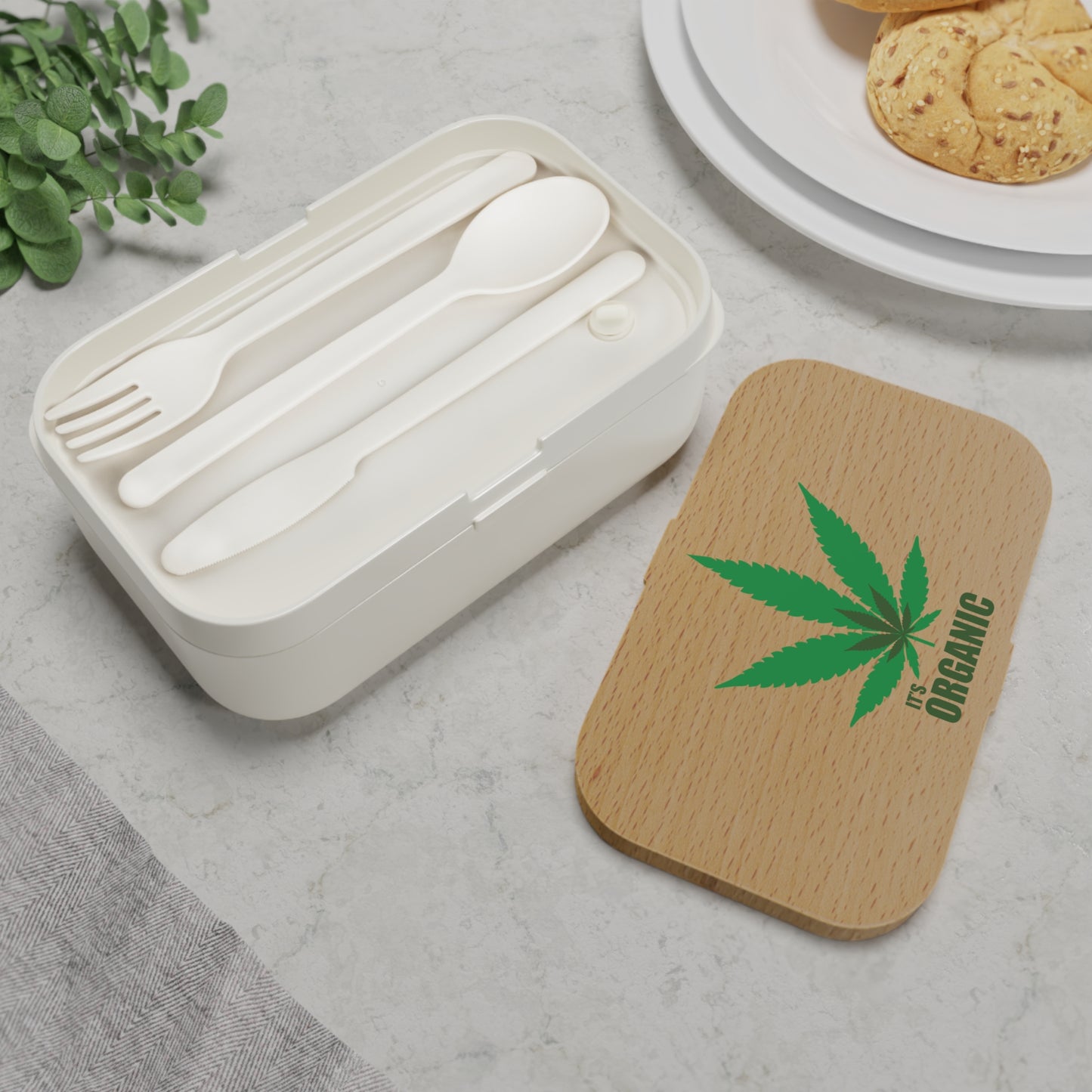 Pot plant Mary Jane style Bamboo Bento Lunch Box - Eco-Friendly Meal Prep Container