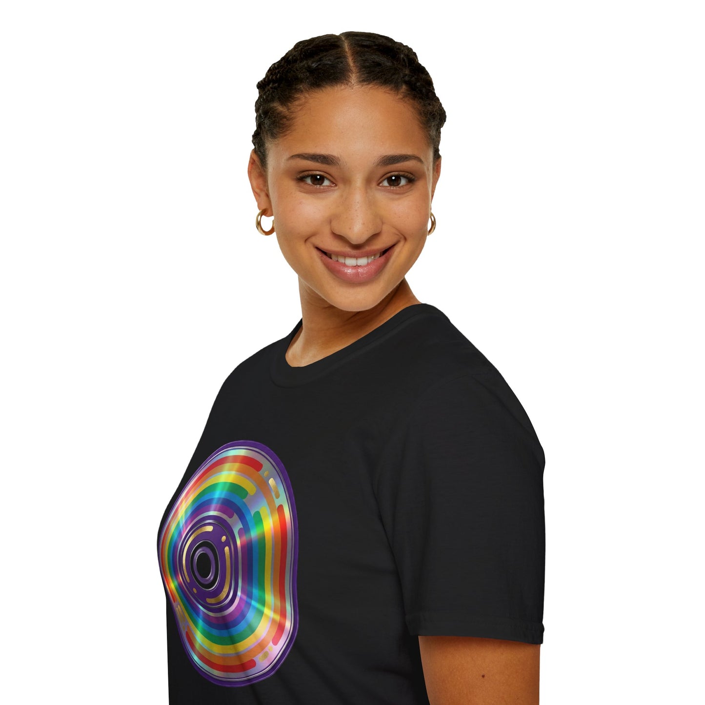 Retro Rainbow CD- Vinyl Record T-Shirt