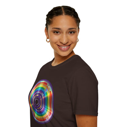 Retro Rainbow CD- Vinyl Record T-Shirt