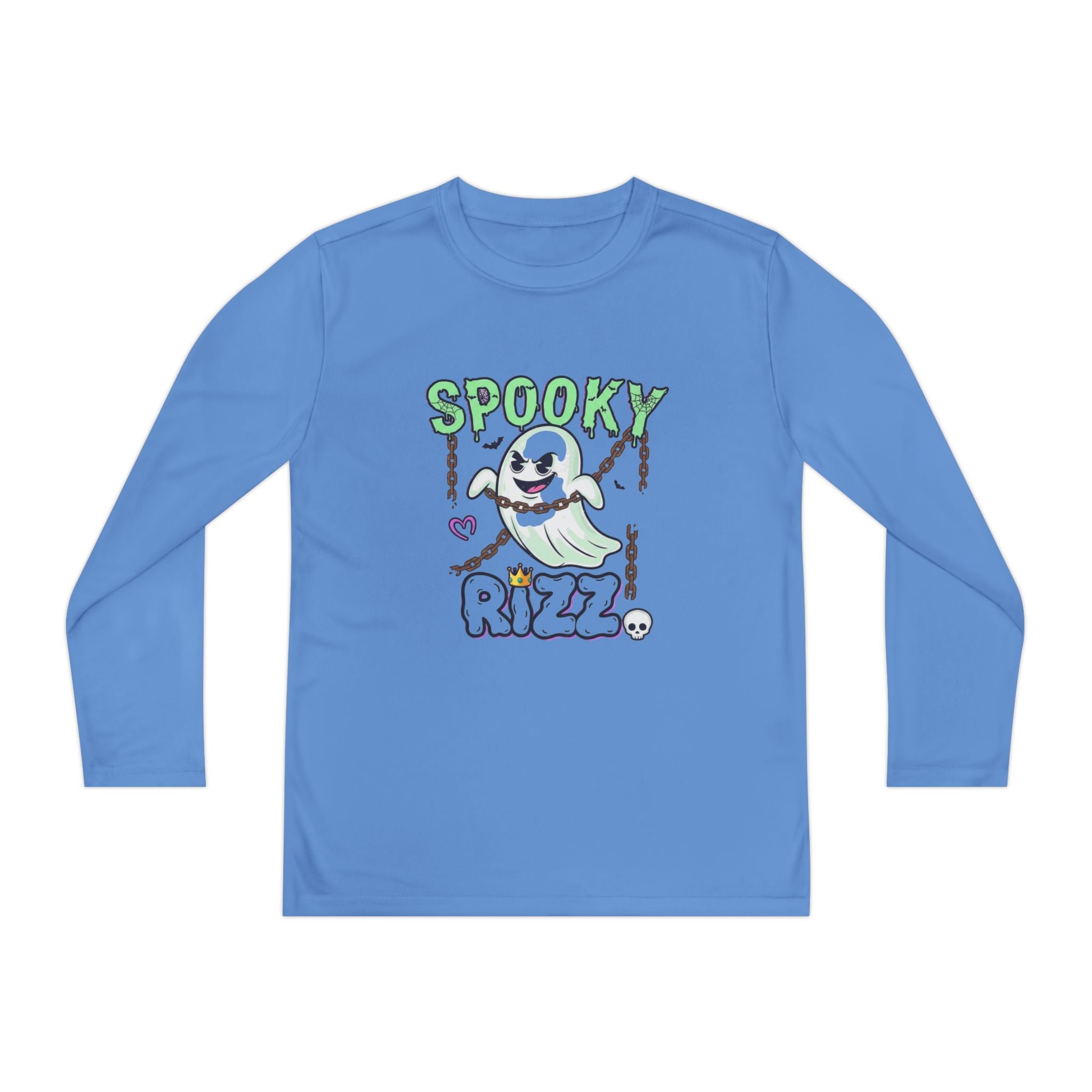 Spooky Long Sleeve Tee, Kids Ghost Shirt, Halloween Shirt, Youth Halloween Apparel, Spooky Vibes Tee, Ghostly Fun Wear