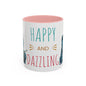 Happy and Dazzling Accent Coffee Mug — Cute Cat Art, Motivational Tea & Coffee Cup (free shipping)