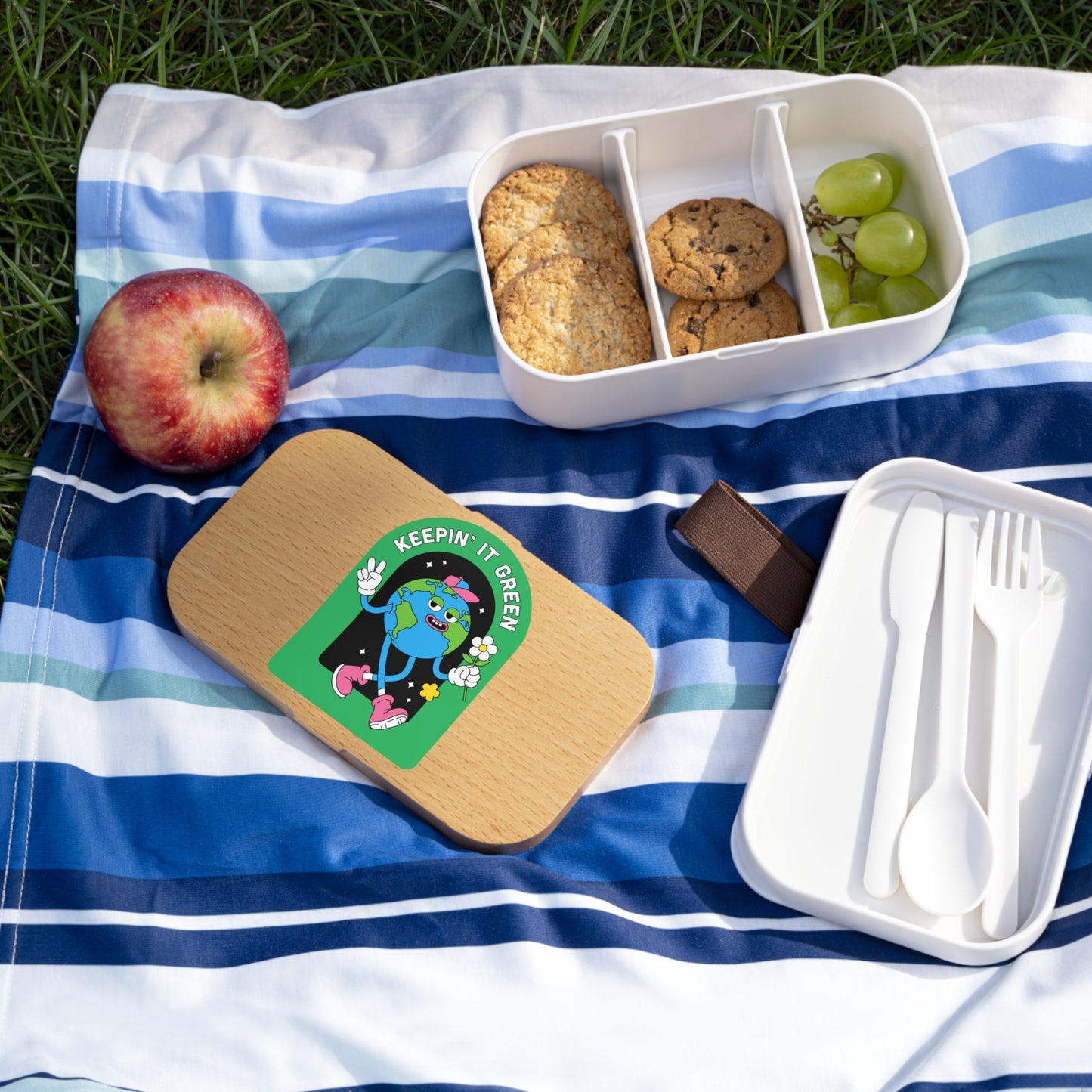Eco-Friendly earth day Bento Lunch Box - Keepin' It Green Design