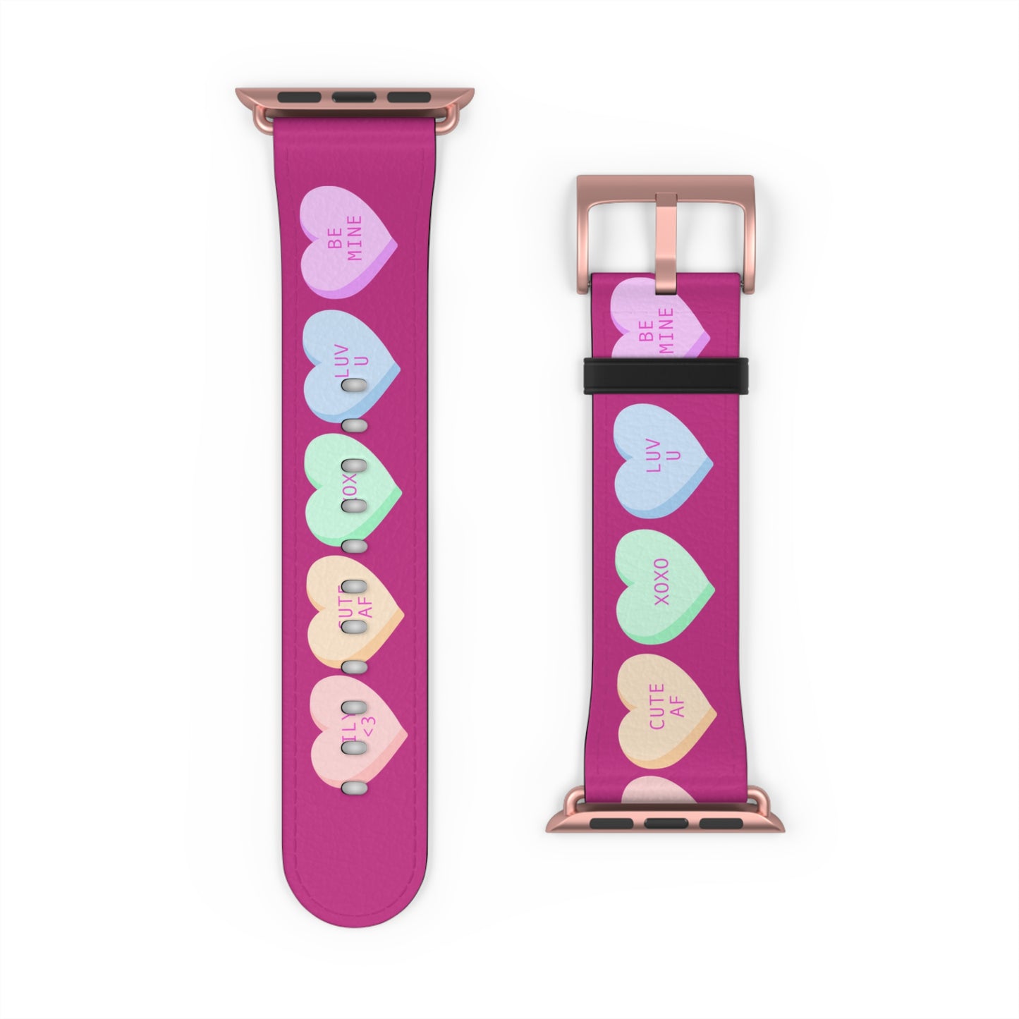 Colorful Valentine’s Day candy Hearts Watch Band - Cute, Adjustable Strap for All Occasions