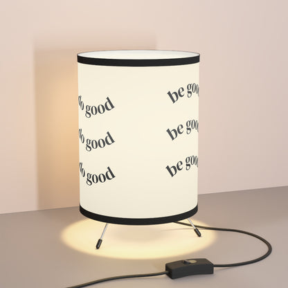 Tripod Lamp — "Be Good Do Good" Printed Shade
