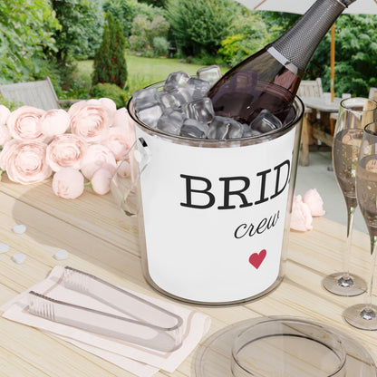 Bride Crew Ice Bucket with Tongs – Bachelorette Party Champagne Cooler