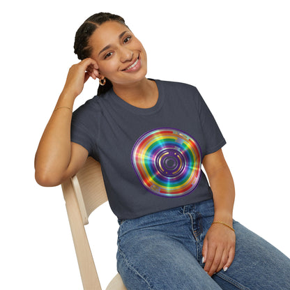 Retro Rainbow CD- Vinyl Record T-Shirt