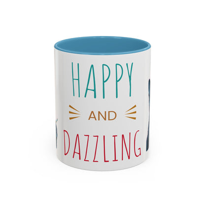 Happy and dazzling smoking cat Coffee Mug — "Happy and Dazzling" Cat Accent Mug (11/15oz) (free shipping)