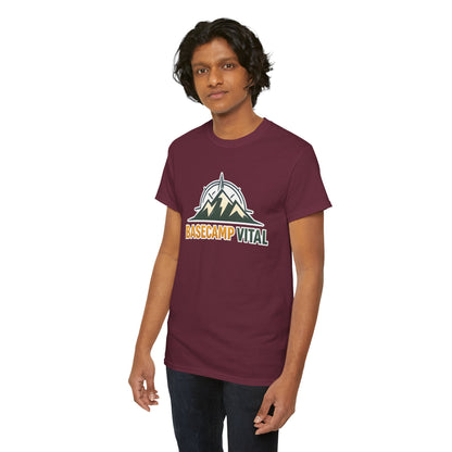 Base Camp Vital Mountain Compass Crewneck T-Shirt | Outdoor Hiking Graphic Tee | Midweight Cotton Trail Shirt (free shipping)