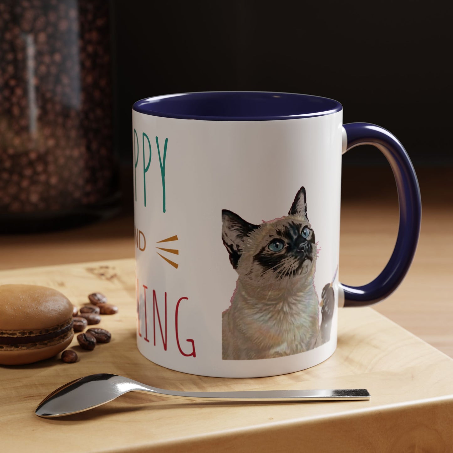 Happy and Dazzling Smoking Cat Accent Coffee Mug — 11/15oz (free shipping)