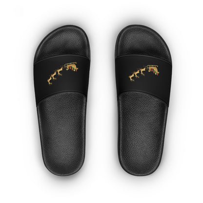 Elegant Santa’s sleigh ride themed holiday Women's Slide Sandals