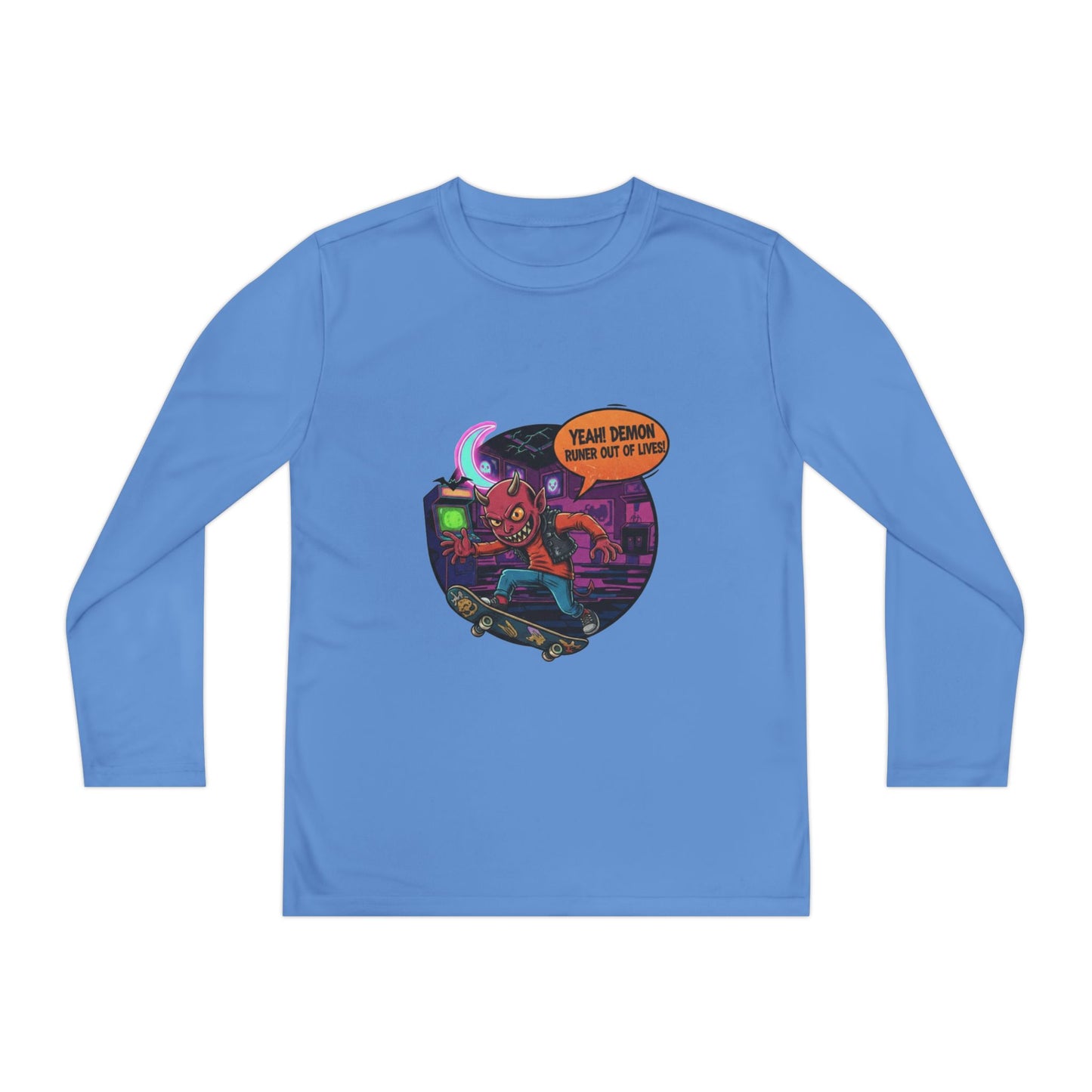 Youth boys Long Sleeve Graphic Tee, Fun Kids Shirt, Halloween Costume Top, Creative Gift for Boys, Unique Kids Fashion
