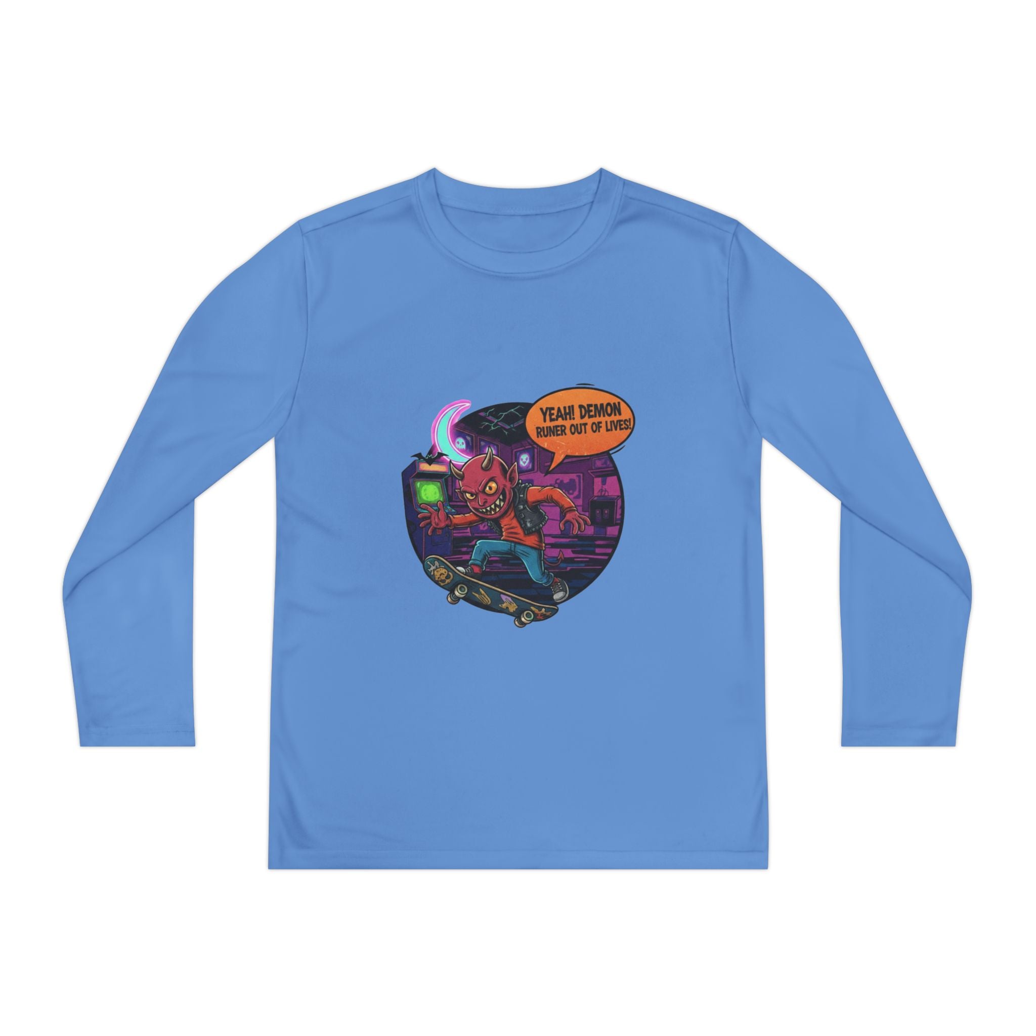 Youth Long Sleeve Graphic Tee, Fun Kids Shirt, Halloween Costume Top, Creative Gift for Boys, Unique Kids Fashion