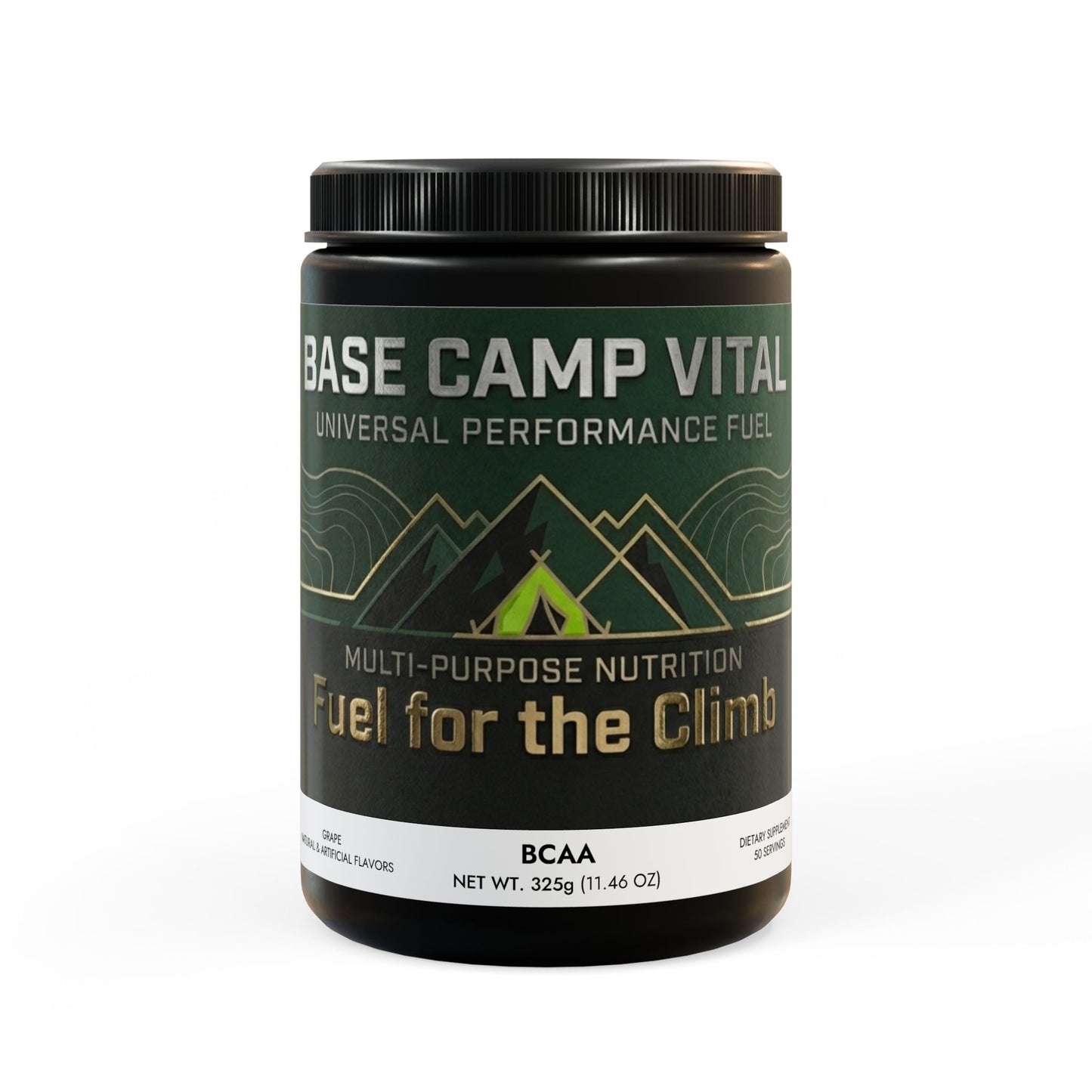 Base Camp Vital BCAA – Grape Flavor Performance & Recovery | Supports the USO (325g, 11.46oz, 50 servings) (free shipping)