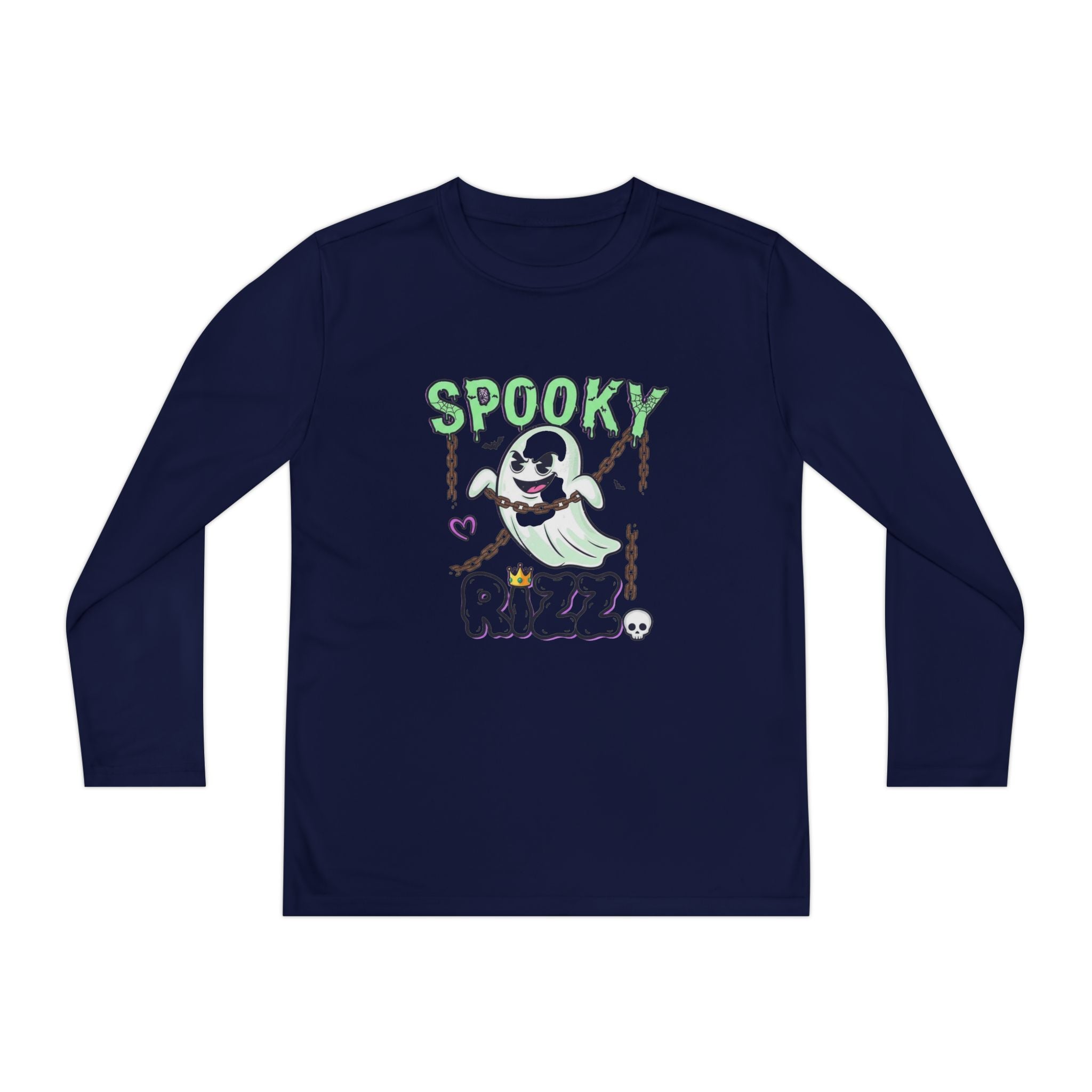Spooky Long Sleeve Tee, Kids Ghost Shirt, Halloween Shirt, Youth Halloween Apparel, Spooky Vibes Tee, Ghostly Fun Wear