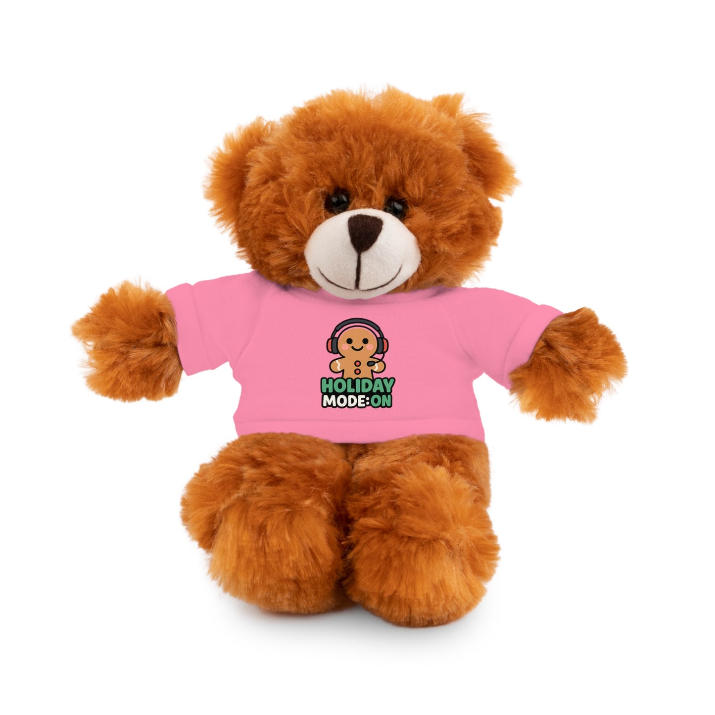 Holiday Mode On Gingerbread Bear Plush with Tee