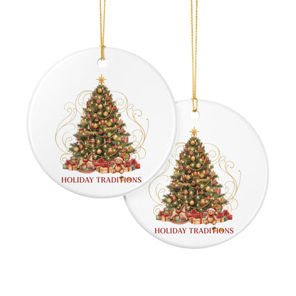 Holiday Traditions Ceramic Ornament - Christmas Tree Decoration