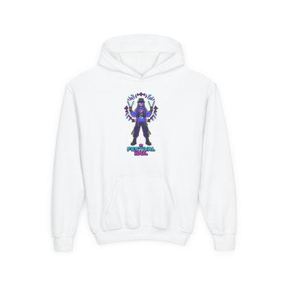 Youth Hoodie — Neon k-Pops Gamer Girl Graphic “Pixel Pal” Streetwear